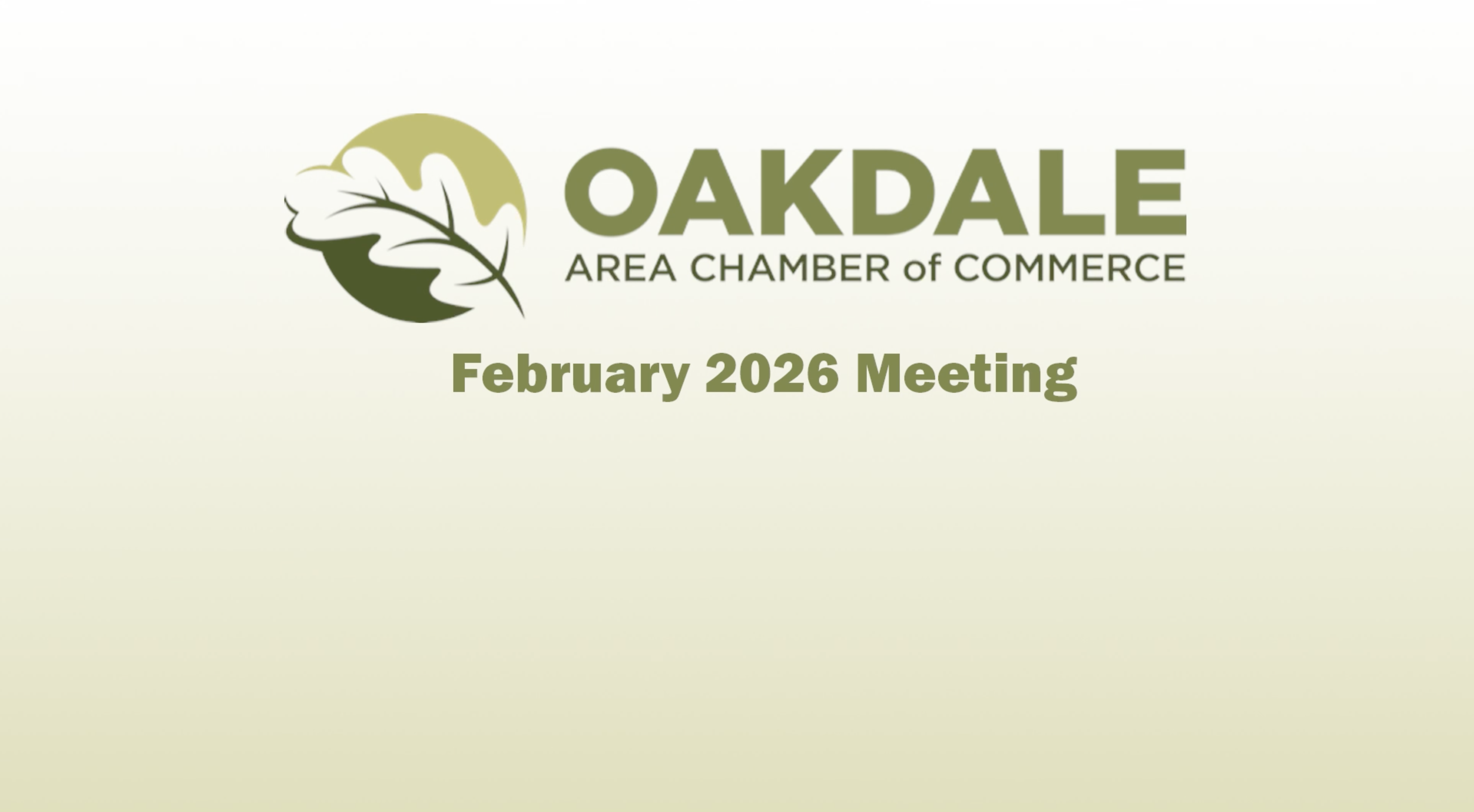 Oakdale Area Chamber of Commerce February 2026 Meeting