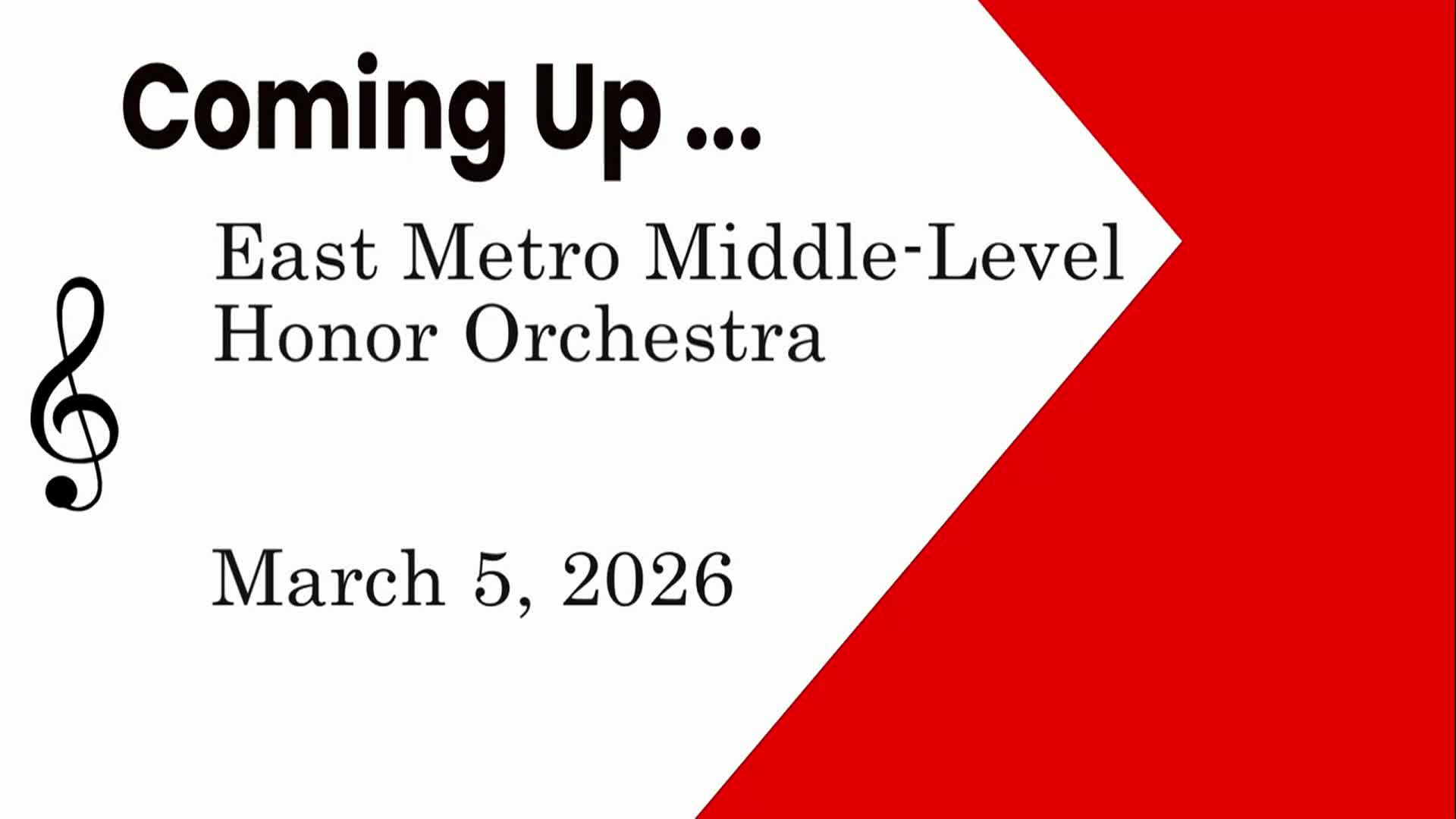 East Metro Honors Orchestra Concert March 5 2026