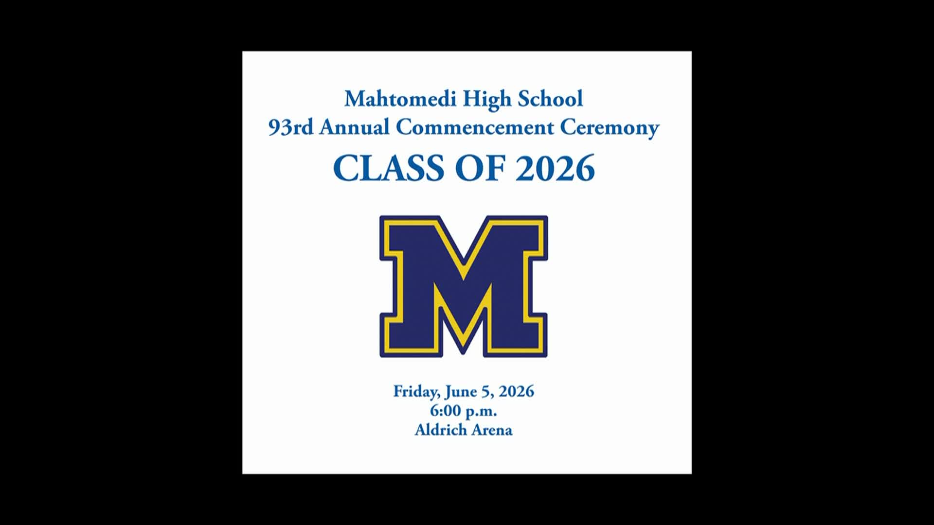 Mahtomedi High School Graduation June 5 2026